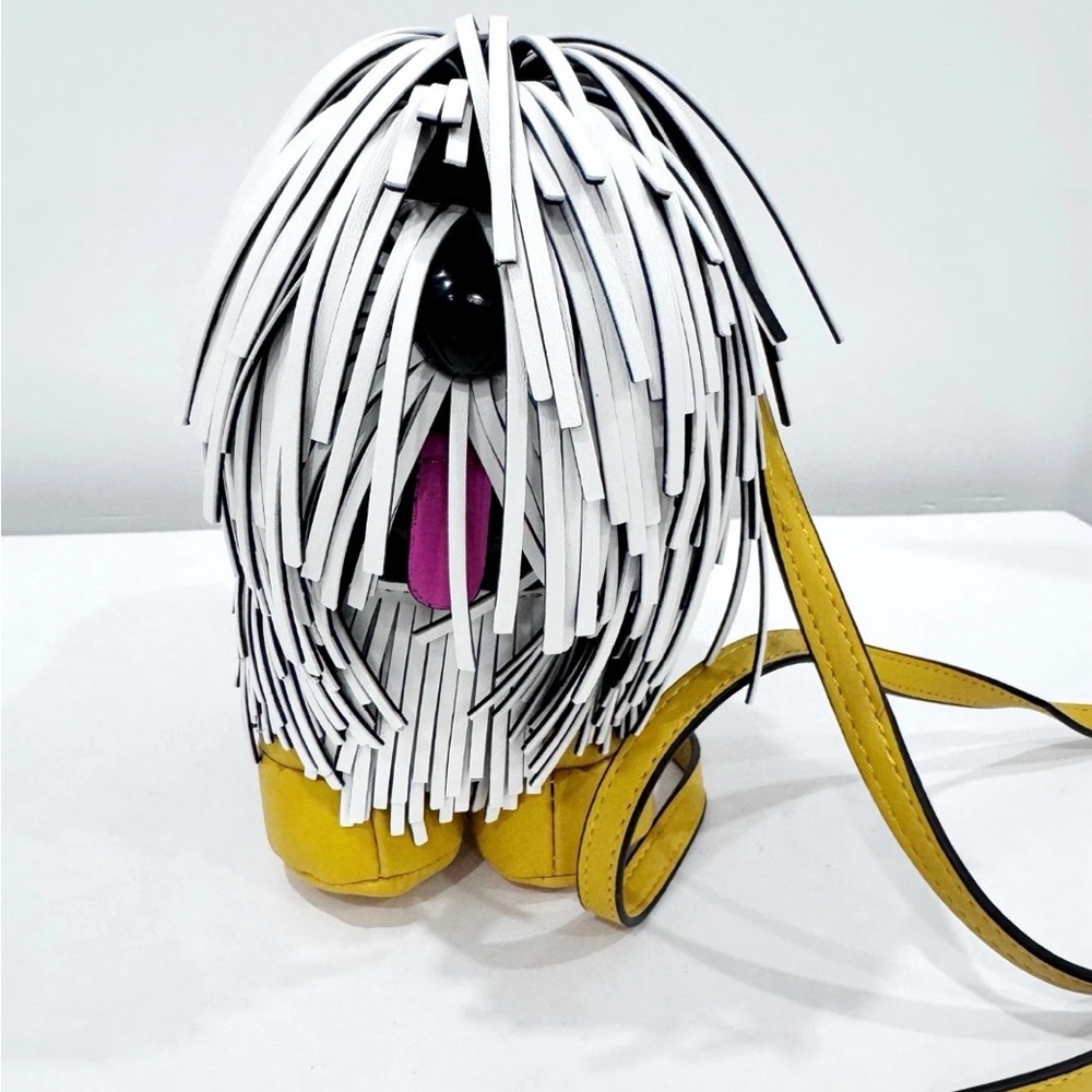 KAWAII Adorable Unique Shaggy Dog Fringed Puppy Purse Crossbody Novelty Bag CUTE